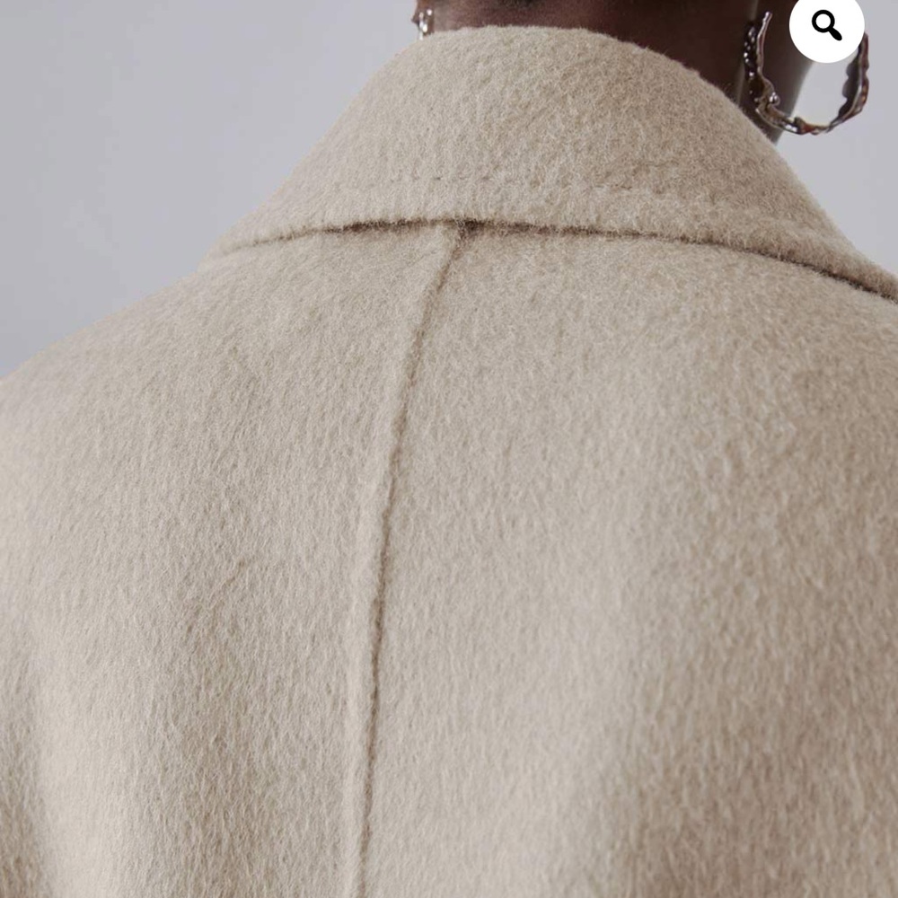 Silk Maison Oversized Beige 100% Wool trench Coat - Picture 10 of 15